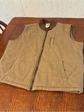 True Craft Sleeveless Vest Men’s XL Quilted Ribbed Collar Full Zip Lined